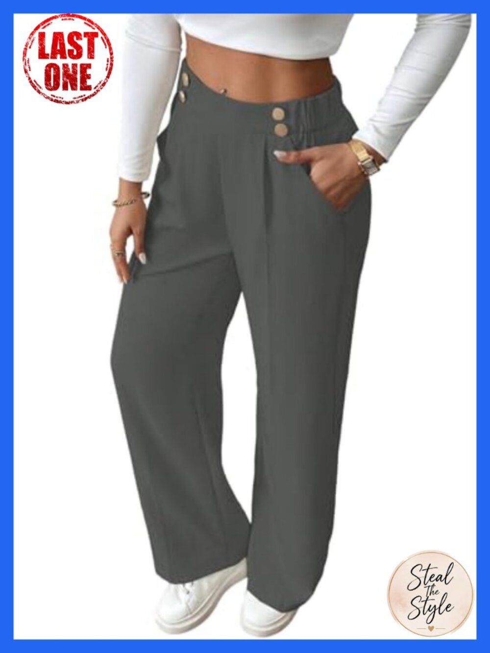 Plus Size High Waisted Wide Leg Palazzo Pants with Pockets